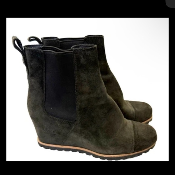 UGG Pax Chelsea Waterproof Leather Wedge Boots Size 9 Charcoal Gray 1095136 - Picture 7 of 14